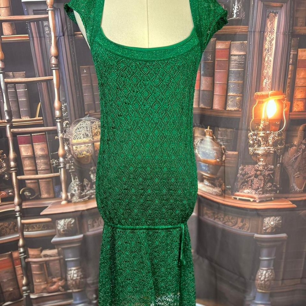 BCBGirls Lace‎ Overlay Green Dress Size L – Fits Women's Small/S